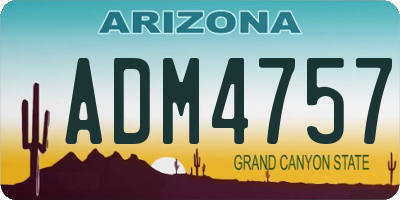 AZ license plate ADM4757