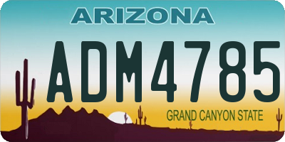 AZ license plate ADM4785