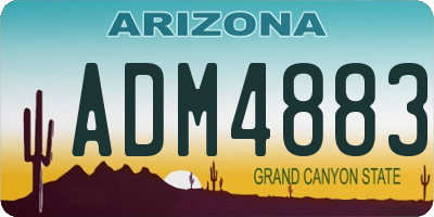 AZ license plate ADM4883