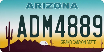 AZ license plate ADM4889