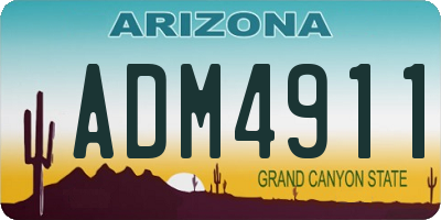 AZ license plate ADM4911