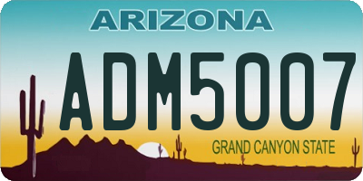 AZ license plate ADM5007