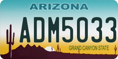 AZ license plate ADM5033