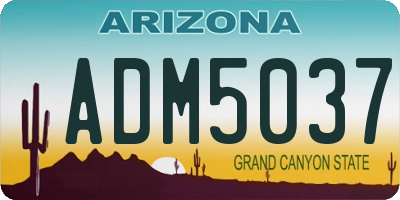 AZ license plate ADM5037