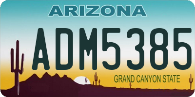 AZ license plate ADM5385
