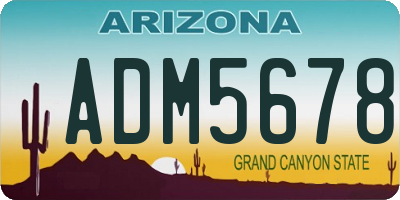 AZ license plate ADM5678