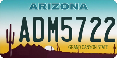 AZ license plate ADM5722