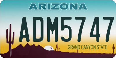 AZ license plate ADM5747