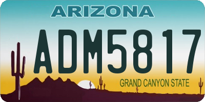 AZ license plate ADM5817
