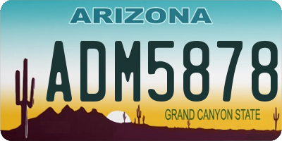 AZ license plate ADM5878