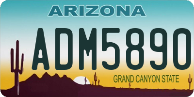 AZ license plate ADM5890