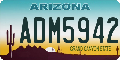AZ license plate ADM5942