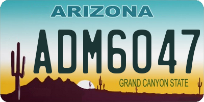 AZ license plate ADM6047