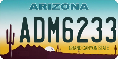 AZ license plate ADM6233