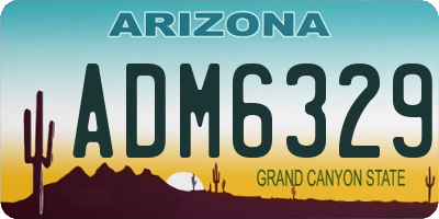 AZ license plate ADM6329