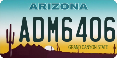 AZ license plate ADM6406