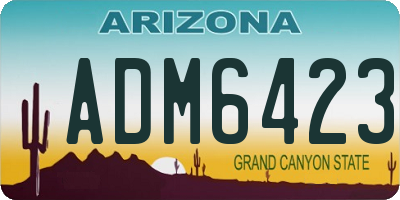 AZ license plate ADM6423