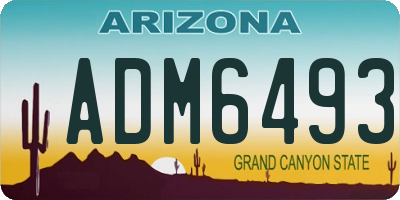 AZ license plate ADM6493
