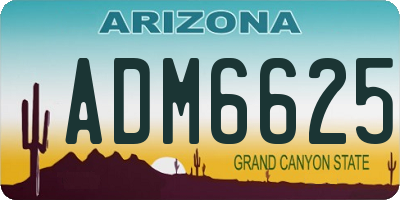 AZ license plate ADM6625