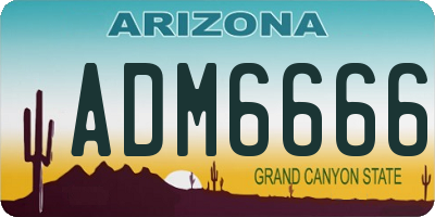 AZ license plate ADM6666