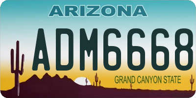 AZ license plate ADM6668