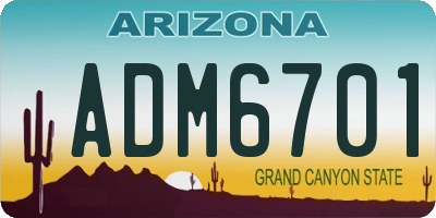 AZ license plate ADM6701