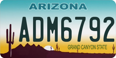 AZ license plate ADM6792