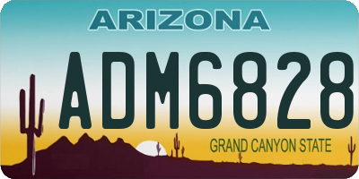 AZ license plate ADM6828