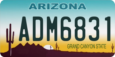 AZ license plate ADM6831
