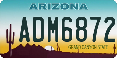 AZ license plate ADM6872