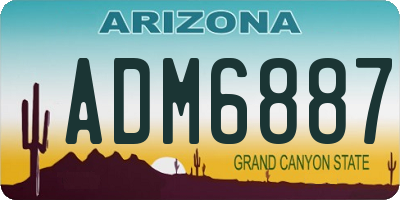 AZ license plate ADM6887