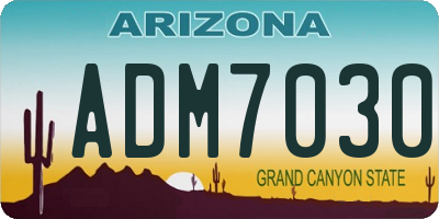 AZ license plate ADM7030