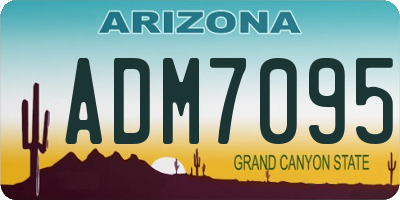 AZ license plate ADM7095