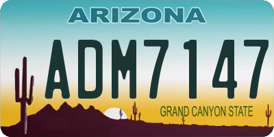 AZ license plate ADM7147