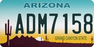 AZ license plate ADM7158