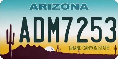 AZ license plate ADM7253
