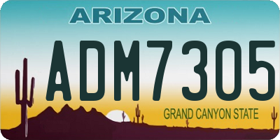 AZ license plate ADM7305