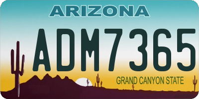 AZ license plate ADM7365