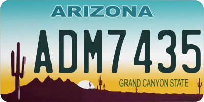 AZ license plate ADM7435