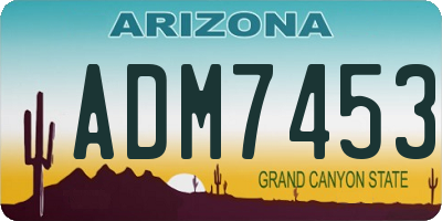 AZ license plate ADM7453