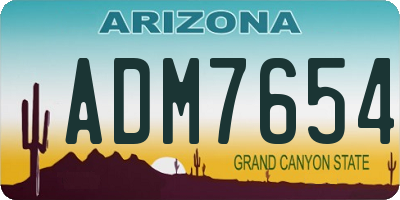 AZ license plate ADM7654