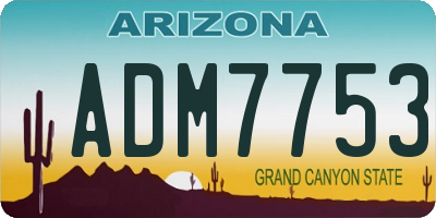 AZ license plate ADM7753