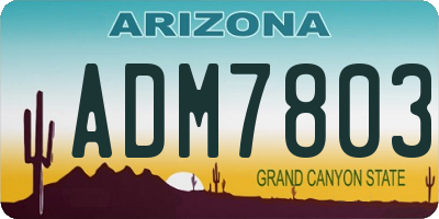 AZ license plate ADM7803
