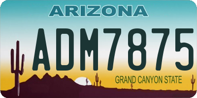 AZ license plate ADM7875
