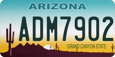 AZ license plate ADM7902