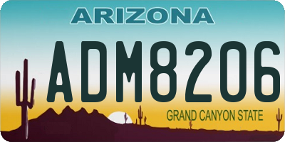 AZ license plate ADM8206