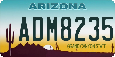 AZ license plate ADM8235