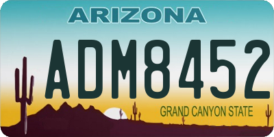 AZ license plate ADM8452