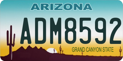 AZ license plate ADM8592