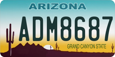 AZ license plate ADM8687